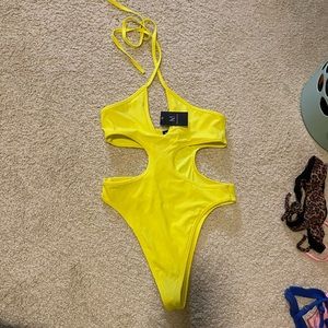 Highlighter yellow one piece Miami AF Boutique